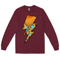 Burgundy Lightning Bolt Long Sleeve Tee - JahusDesignShop
