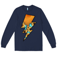 Navy Lightning Bolt Long Sleeve Tee - JahusDesignShop