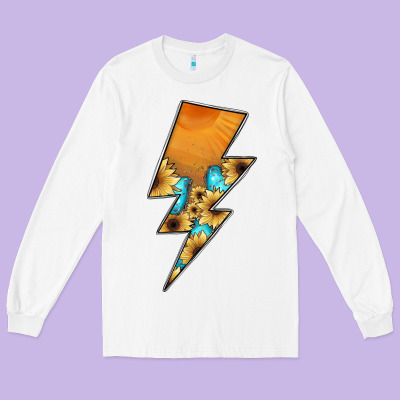 Lightning Bolt Long Sleeve Tee Designed By Jahusdesignshop