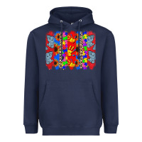Navy Autism brushstrokes Heavyweight Hoodie - CowGirlArtShop