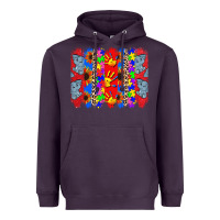 Plum Autism brushstrokes Heavyweight Hoodie - CowGirlArtShop