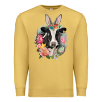 Antique Gold Happy Easter Cow Easter Day Premium Sweatshirt - CowGirlArtShop