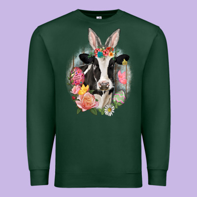 Happy Easter Cow Easter Day Premium Sweatshirt Designed By Cowgirlartshop