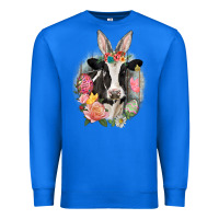 True Royal Happy Easter Cow Easter Day Premium Sweatshirt - CowGirlArtShop