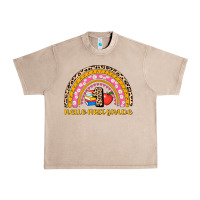 Back To School Rainbow Hello First Grade Urban Heavy Tee | Teevron