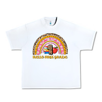 White back to school rainbow hello first grade Urban Heavy Tee - AdoDesignShop