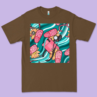 Nurse Slippers Seamless Pattern Premium Tee Designed By Bundleandbundleshop