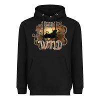 Black Keep it wild western bull Heavyweight Hoodie - HowdyJamesFarm