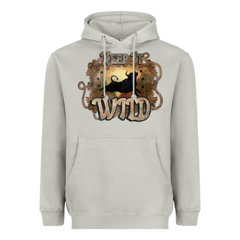 Keep It Wild Western Bull Heavyweight Hoodie by HowdyJamesFarm | Teevron