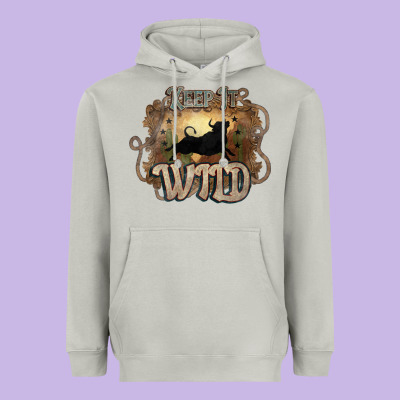 Keep It Wild Western Bull Heavyweight Hoodie Designed By Howdyjamesfarm