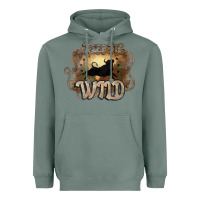 Sage Keep it wild western bull Heavyweight Hoodie - HowdyJamesFarm