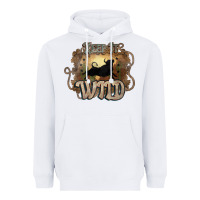 White Keep it wild western bull Heavyweight Hoodie - HowdyJamesFarm