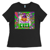 Black Wicked cute halloween Ladies Tee - Artiststas
