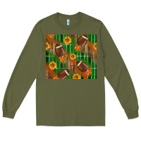 Army Green american football with sunflower tumbler Long Sleeve Tee - BundleAndBundleShop