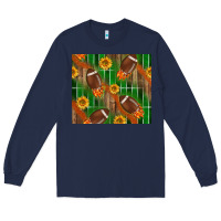 Navy american football with sunflower tumbler Long Sleeve Tee - BundleAndBundleShop