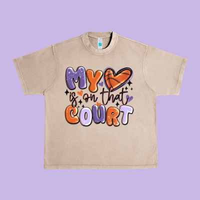 My Heart Is On That Court Urban Heavy Tee Designed By Maliassmallbusiness