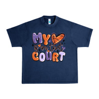 Navy my heart is on that court Urban Heavy Tee - MaliasSmallBusiness