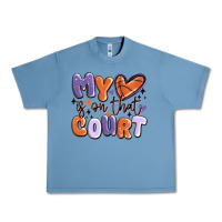 Pebble Blue my heart is on that court Urban Heavy Tee - MaliasSmallBusiness