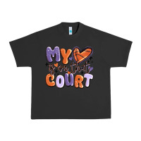 Pigment Black my heart is on that court Urban Heavy Tee - MaliasSmallBusiness