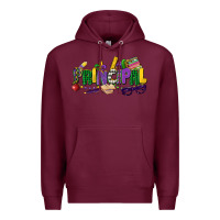 Burgundy principal mardi gras cowgirl Premium Hoodie - CowGirlArtShop