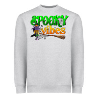 Heather Grey spooky vibes Heavyweight Sweatshirt - BundleAndBundleShop