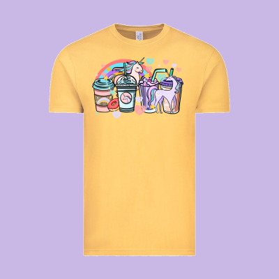 Unicorn Coffee Cups Vintage Tee Designed By Nancycooperartshop