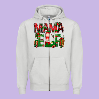 Christmas Mama Elf Zipper Hoodie Designed By Nancycooperartshop