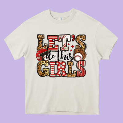 Let's Do This Girls Baseball Heavy Core Tee Designed By Jasminsmagicworld