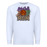 White Basketball Mom Premium Sweatshirt - HowdyJamesFarm