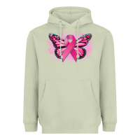 Matcha Cancer ribbon butterfly Cancer Awareness Heavyweight Hoodie - HowdyJamesFarm