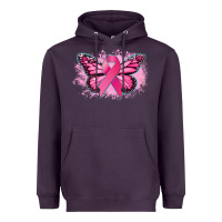 Plum Cancer ribbon butterfly Cancer Awareness Heavyweight Hoodie - HowdyJamesFarm