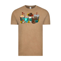 Vintage Coffee western coffee cups Vintage Tee - NancyCooperArtShop