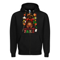 Black santa's favorite para afro messy bun Zipper Hoodie - texasbilliewilder