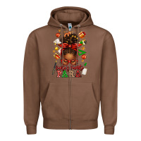 Chestnut santa's favorite para afro messy bun Zipper Hoodie - texasbilliewilder