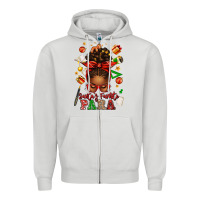 Dove Grey santa's favorite para afro messy bun Zipper Hoodie - texasbilliewilder