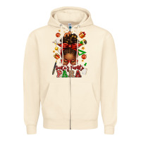 Sandshell santa's favorite para afro messy bun Zipper Hoodie - texasbilliewilder