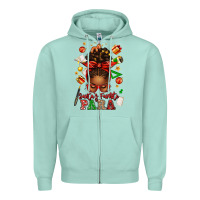 Seafoam santa's favorite para afro messy bun Zipper Hoodie - texasbilliewilder