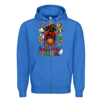 True Royal santa's favorite para afro messy bun Zipper Hoodie - texasbilliewilder