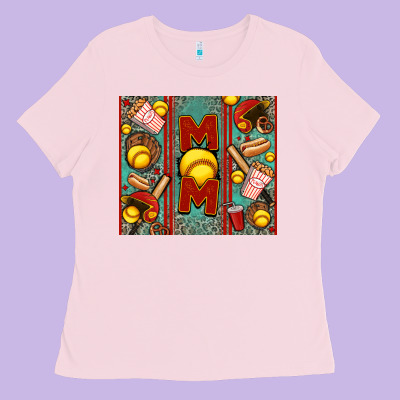 Softball Mom Ladies Tee Designed By Jasminsmagicworld