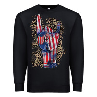 Black Freedom rock hand 4th of july Premium Sweatshirt - CowGirlArtShop