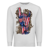 Dove Grey Freedom rock hand 4th of july Premium Sweatshirt - CowGirlArtShop