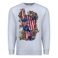 Heather Grey Freedom rock hand 4th of july Premium Sweatshirt - CowGirlArtShop