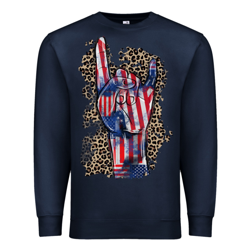 Freedom Rock Hand 4th Of July Premium Sweatshirt by CowGirlArtShop | Teevron