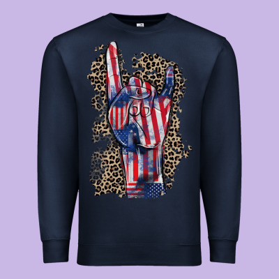 Freedom Rock Hand 4th Of July Premium Sweatshirt Designed By Cowgirlartshop