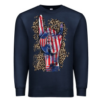 Navy Freedom rock hand 4th of july Premium Sweatshirt - CowGirlArtShop