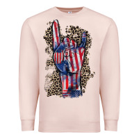 Pale Pink Freedom rock hand 4th of july Premium Sweatshirt - CowGirlArtShop