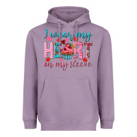 Lavender I wear my heart on my sleeve Valentine's Day Heavyweight Hoodie - HowdyJamesFarm
