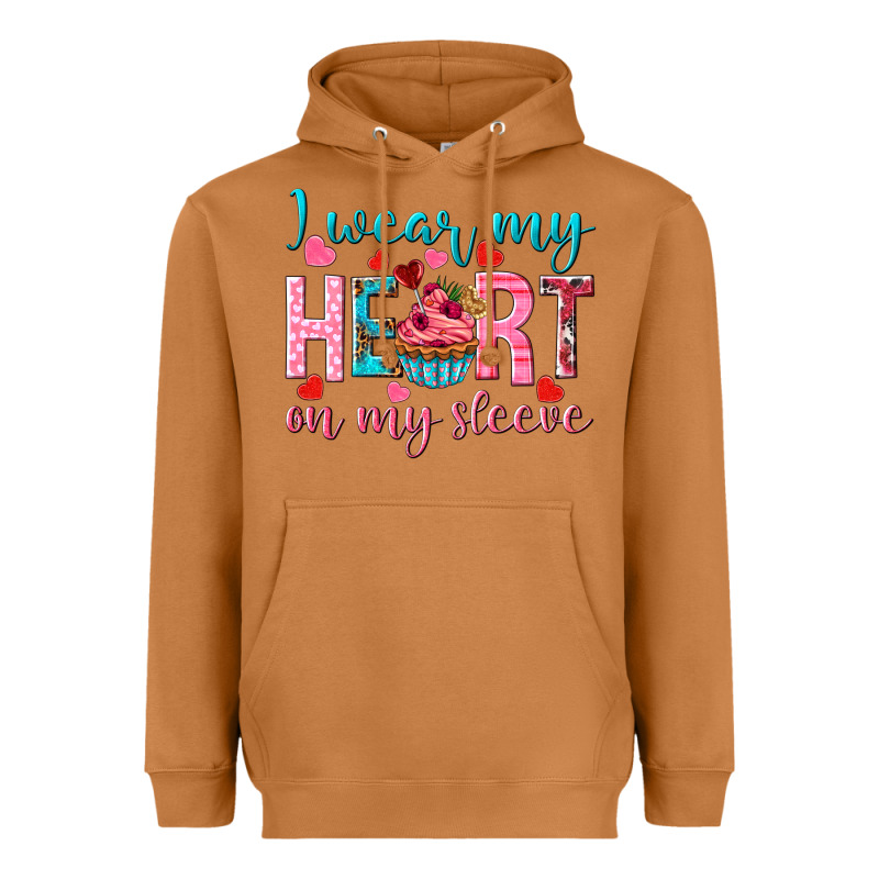 I Wear My Heart On My Sleeve Valentine's Day Heavyweight Hoodie by HowdyJamesFarm | Teevron