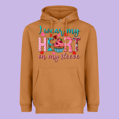 I Wear My Heart On My Sleeve Valentine's Day Heavyweight Hoodie Designed By Howdyjamesfarm