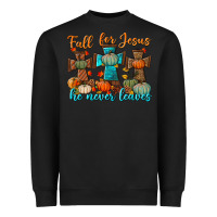 Black fall for jesus he never leaves Heavyweight Sweatshirt - BundleAndBundleShop